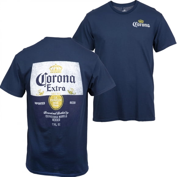 Corona Extra Label Ocean Colorway Front and Back Print T-Shirt-Small