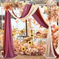 thumbnail image 4 of LCXmlly Roasting Pan Wedding Arch Drape Fabric Long 3 Panels Wide Sheer Wrinkle Free Soft Party Backdrop Drapery, 4 of 6