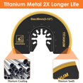 thumbnail image 2 of 3Pcs Oscillating Saw Blades Bi-metal Titanium Coated Multitool Blades Semicircular Sharp Oscillating Blades Fast Cutting Saw Blades with Gasket Adapters, 2 of 9