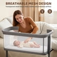 thumbnail image 4 of AILEEKISS Couffin pour Bébé avec Roues, Dormeuse de Chevet Réglable en Hauteur pour Nouveau-Né, Gris, 4 of 9