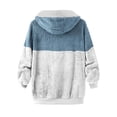thumbnail image 5 of IROINID Manteau à Capuche Court pour Femmes, Couleur Contrastée, Manches Longues, Veste Chaude d'Hiver avec Fermeture Éclair, Blanc, 5 of 5