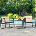 thumbnail image 1 of Gymax Set of 3 Rattan Rocking Chair Cushioned Sofa Unit Garden Patio Furniture, 1 of 7