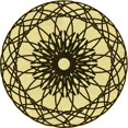 thumbnail image 1 of Ahgly Company Tapis de Zone Rond d'Intérieur Lavable à la Machine, Style Transitionnel, Jaune Moutarde, 6 Pieds Rond, 1 of 7