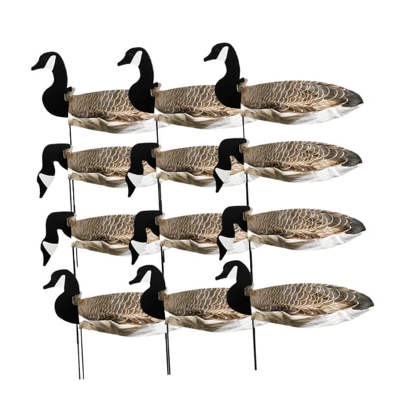 S SERENABLE 12 Pcs Leurres Oie Vifs Légers Haut de Gamme Empilables Trois Postures Robustes Noir