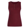 thumbnail image 4 of Pompotops Débardeurs Décontractés pour Femmes Sans Manches Boutons Amincissants Col Rond Uni Pull Blouse Hauts, 4 of 8