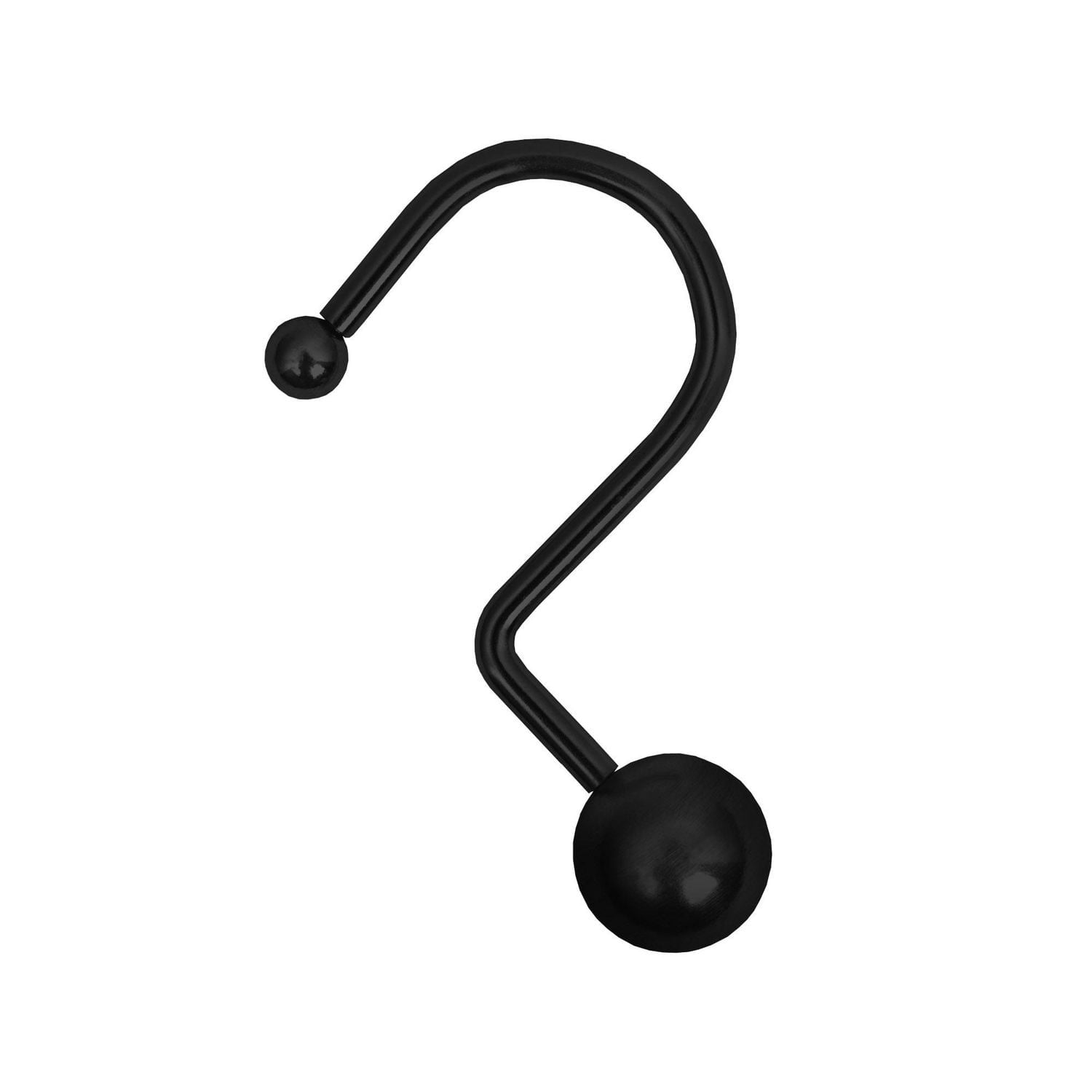 Les crochets décoratifs pour rideau de douche de Mainstays, lot de 12, noir