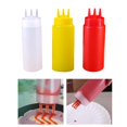 thumbnail image 3 of simhoa 3 Pieces Refillable Ketchup Squirt Bottle 3 Colors Sauce Bottles Dispenser Multi 450ml, 3 of 8