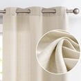 thumbnail image 1 of Curtains for Living Room Linen Textu es Long Farmhouse Casual Weave Back Tab Drapes Light Filtering Window Curtain Panels, 1 of 6