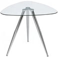 thumbnail image 2 of Mango Steam Lisbon 3-Sided Bistro Table with Tempered Glass Triangle Top, Chrome (1 Count), 2 of 3