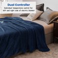 thumbnail image 3 of Costway 84'' x 90'' Flannel Heated Blanket Electric Throw w/ Dual Controllers Blue, 3 of 10