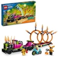 thumbnail image 1 of LEGO City Stuntz Stunt Truck & Ring of Fire Challenge 60357 with Flywheel-Powered Motorcycle Toy and Minifigures, Fun Gift for Kids Ages 6 Plus, 1 of 6