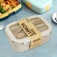 thumbnail image 3 of Dvkptbk Lunch Box Straw Japanese Style Bento Box Popular Student Lunch Box Plastic Microwave Oven Lunch Box Low Lunch Box for Office Workers Camping Essentials, 3 of 9