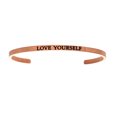 thumbnail image 1 of Intuitions Stainless Steel LOVE YOURSELF Diamond Accent Cuff  Bangle Bracelet, 7", 1 of 1