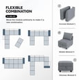 thumbnail image 4 of HONBAY Canapé Sectionnel Modulaire-Lit avec Méridiennes Réversibles avec Rangement, Canapé 4 Places, Gris Bleuâtre, 4 of 7