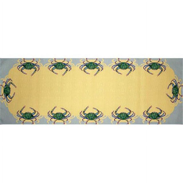 Betsy Drake RN004G 13 x 54 in. Blue Crab Table Runner
