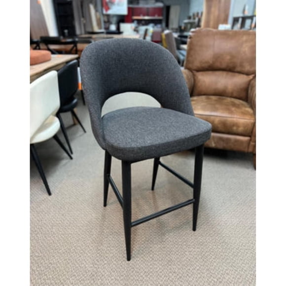 Plata Import Executive Stool in Fabric, Fabric Executive Stool, Mid-Century Counter Stool, Fabric Counter Stool, Kitchen Fabric Stool, Island Stool, Modern Counter Stool, with Backrest and Footrest