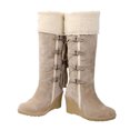 thumbnail image 4 of Chaussures pour Femmes Rétro Lacets Chaussures Décontractées Plates Talon Compensé Grande Taille Fermeture Éclair Neige Chaussures pour Femmes en Liquidation, 4 of 5