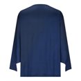 thumbnail image 4 of Pompotops Women's Casual Trumpet 3/4 Sleeve Printed Buttoned Basic Ruched Tops Pleated Blouses Clearance, 4 of 6