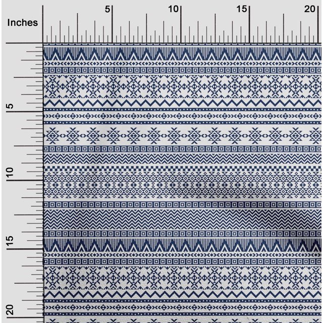 oneOone Viscose Chiffon Navy Blue Fabric Aztec Tribal Sewing Craft Projects Fabric Prints By Yard 42 Inch Wide