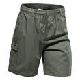 thumbnail image 1 of hoksml Shorts Cargo Extensibles pour Hommes Couleur Unie Extérieur Décontracté Intérieur Cordon Classique Randonnée Shorts Cargo avec Multi-Poches 2025 Été Liquidation, 1 of 9