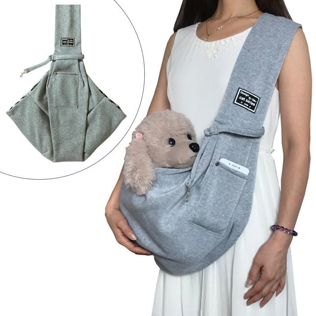 Cat Puppy Backpack Carrier Shoulder Bag Tote Grey