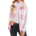 thumbnail image 3 of LUXUR Gilet à Carreaux pour Femmes Tenue de Travail Décontractée Rose S, 3 of 5