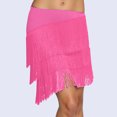 thumbnail image 2 of GPOECD Jupes Courtes pour Femmes Grande Taille à Franges Style Bohème Asymétriques Mini avec Détails de Franges Fluides pour Tenue Décontractée de Fête Jupes pour Femmes 01_Rouge Melon D\'eau,m, 2 of 4