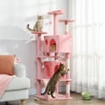 thumbnail image 2 of PawHut 54" Cat Tree Tower with Scratching Posts, Cat Condos, Pink, 2 of 10