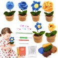 thumbnail image 3 of Hot!Flower Crochet Kit For Beginners For Adult And Kids Learn Crochet Set With Step By Step Video Tutorials DIY Knitting With Crochet Yarn And Crochet Hook.（6 Small Flowers）, 3 of 9