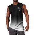 thumbnail image 1 of Styesk Débardeurs Hommes Mode Décontractée Sans Manches Imprimé Dégradé Chandail Col Rond Débardeur de Sport, 1 of 4