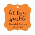 thumbnail image 1 of Darling Souvenir Personalized Fancy Frame Paper Tags Wedding Sparklers Let Love Sparkle Custom Hang Tags-Orange-50 Tags, 1 of 1