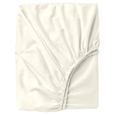 24" Extra Deep Pockets Fitted Sheet Only - Full Size, Ivory Color 300-Thread-Count Egyptian Cotton 1-PC Bottom Fitted Sheet