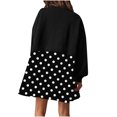 thumbnail image 3 of EQWLJWE Mode Femmes Décontracté Ample Col Rond Manches Longues Impression à Pois Ondulés Confortable Fluide Robes Imprimées Chandails Mini-Robe Robes de Retour à la Maison 2023, 3 of 6