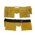 thumbnail image 4 of Harpily Tool Bag Leather Tool Belt Quick Release Buckle Carpenter Construction Work Apron Tool Storage Belt Practical Wear Storage Bag Suitable for Various Places One Size Yellow, 4 of 9
