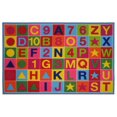 thumbnail image 1 of Tapis rectangle amusant pour enfant Alphanumérique multicolore nylon, 1 of 2
