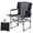 Black Edge + Grey Seat Back, variant on GloryStar Oversized Directors Camping Chair, Portable Camping Chair for Adults, Lightweight Aluminum Folding Chair with Side Table and Pocket, for Outdoor Camping, Sports, Picnic