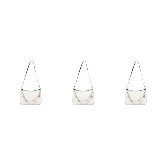 maskred Underarm Bag For Fashionable And Versatile Women For Everyday Wide white 3Set