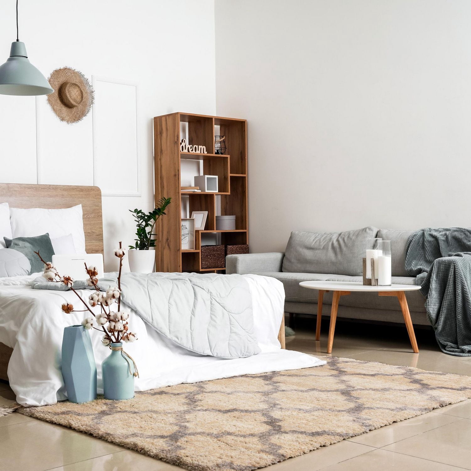ECARPET Trellis Frise Moelleuse pour Chambre à Coucher