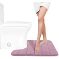 thumbnail image 1 of ORUYROP Memory Foam Toilet Bath Mat U-Shaped, 24 X 20 Inches,Soft and Comfortable, Super Water Absorption, Non-Slip, Machine Wash and Easier to Dry for Bathroom Commode Contour Rug, Mauve, 1 of 7