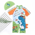thumbnail image 2 of Swim Trunks Baby Boys Boy 2 Pieces Short Sleeve Cartoon Cute Student Swimsuit Spring Bathing Suits For Kid 12-18M, 2 of 3