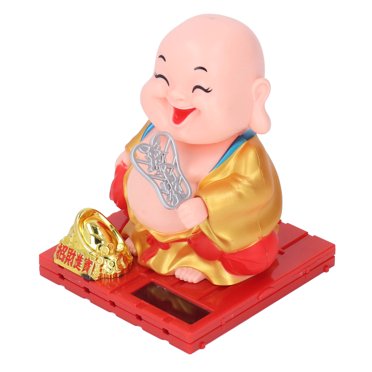 Monk Decoration,Monk Decoration with Solar Buddha Car Ornaments Buddha Statue Innovative Solution