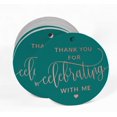 thumbnail image 2 of Inkdotpot 100 Pack Real Rose Gold Foil Paper Tags Thank You For Celebrating With Me Birthday Favor Hang Tags, 2 of 6