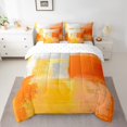thumbnail image 2 of YST White Gray Orange 7-Piece Comforter Set, Queen – Oil Painting Ombre Gradient Design, Graffiti Abstract Bed In A Bag, 2 of 4