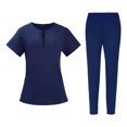 thumbnail image 3 of Tachiuwa Femmes Scrubs Uniforme Extensible Multi Poches Doux Respirant Professionnel L, 3 of 8