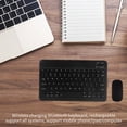 thumbnail image 3 of Bluetooth Keyboard Mini Rechargeable Wireless Universal Tablet Keyboard with Mouse for Phone PC, Type 2, Black, 9.7inch Workhe, 3 of 9