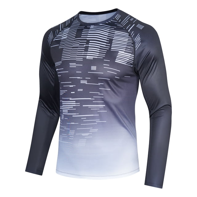Mens Sun Shirts UV Protection Long Sleeve UPF 50+ Rash Guard Fishing Shirt Black XXL