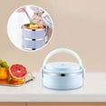 thumbnail image 4 of Stainless Steel Insulated Lunch Box for Students and Office Workers - Portable Circular Bento with Fresh-Keeping Design, 4 of 9