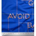 thumbnail image 1 of Soimoi Blue Modal Satin Fabric Floral Alphabet Text Print Fabric by the Yard 42 Inch Wide, 1 of 5