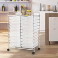thumbnail image 3 of Costway 20 Drawers Rolling Cart Storage Scrapbook Paper Studio Organizer Bins Clear, 3 of 8