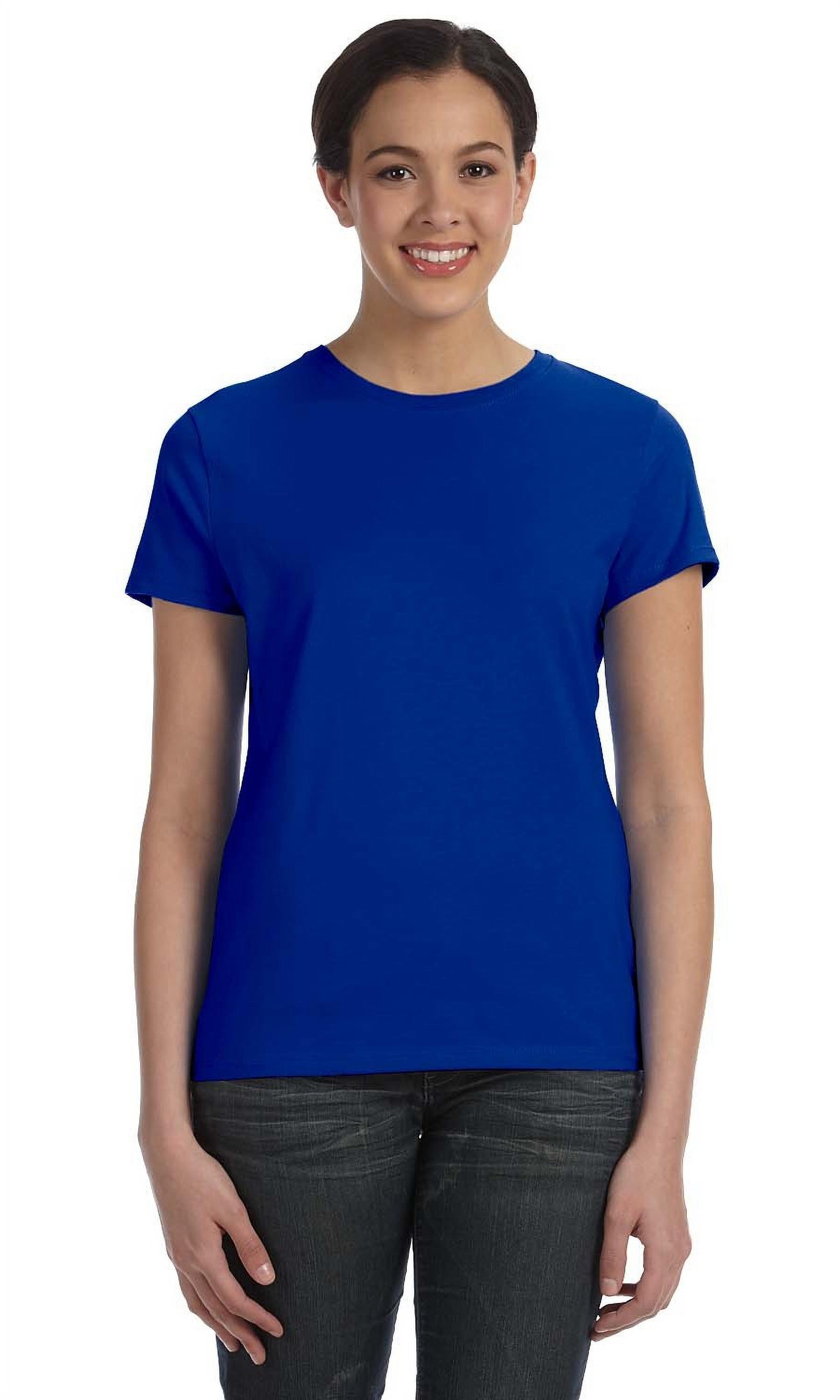 The Hanes T-Shirt nano-T pour Femmes 45 oz, 100 % Coton Ringspun Bleu ROYAL Foncé L